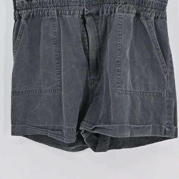 BLANKNYC Womens 100% Cotton Gray Romper Utility Zip Elastic Waist Size Medium - Picture 3 of 8